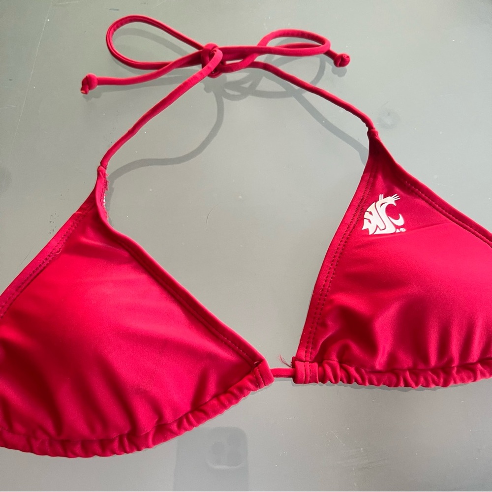 WSU Cougars Crimson Triangle Bikini Top